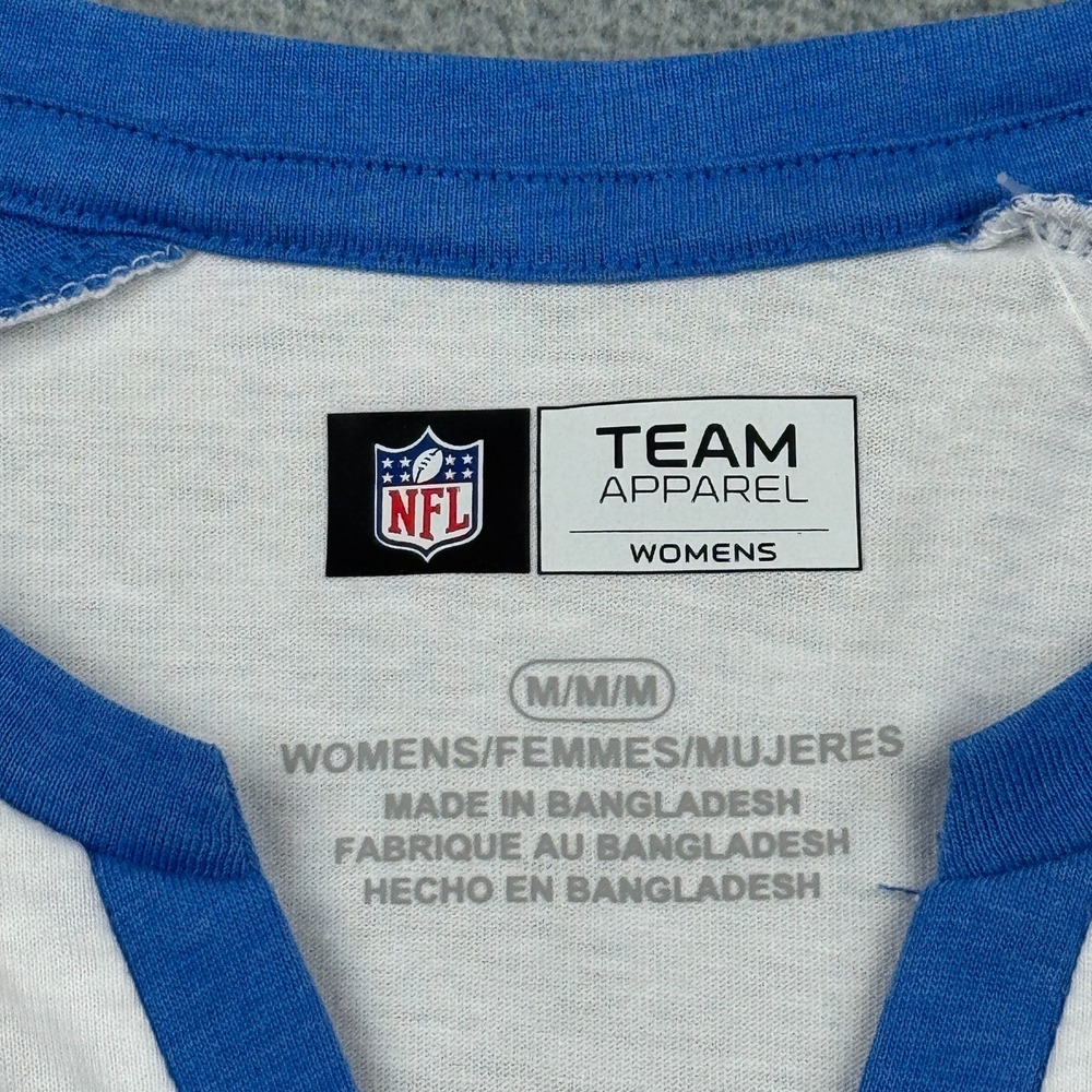 Las Angeles Chargers Shirt Women Medium White Blue VNeck NFL Football 3/4 Sleeve - Picture 3 of 10